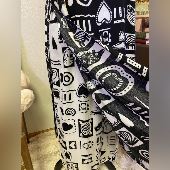 VTG 90s Paradiso Dress XL Contrast Lined Funky Maxi Maximalist Artist Teacher - Picture 11 of 16